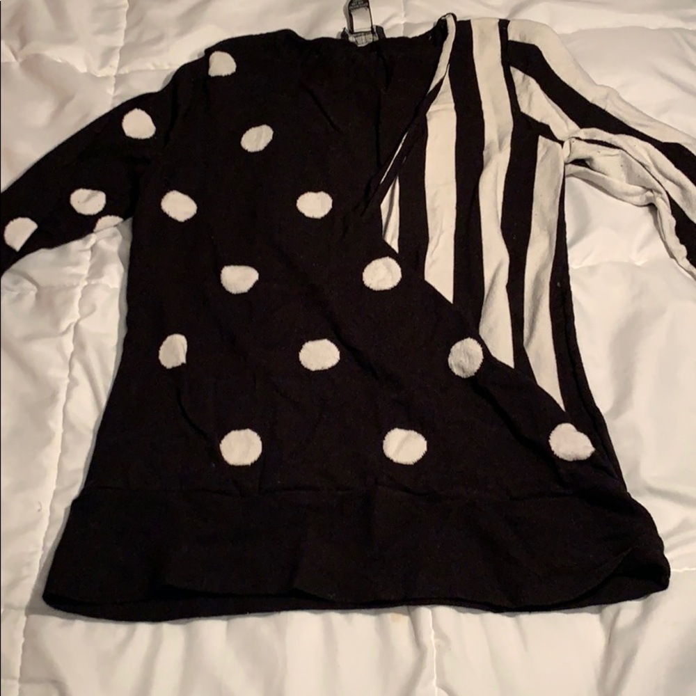 Stripe and polka dot top